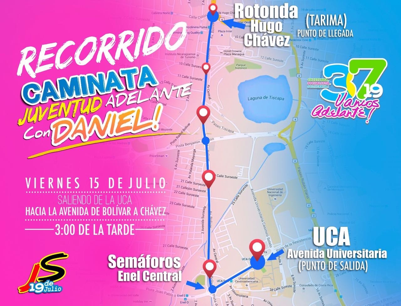 Ruta Caminata "Juventud, Adelante con Daniel"