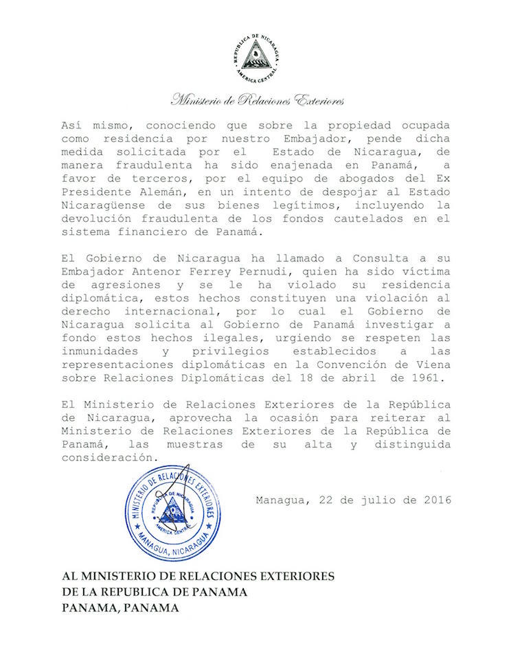 Nota a Panamá