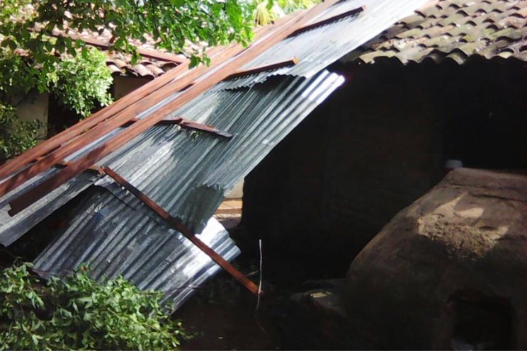 El Sauce, casa afectada por lluvias