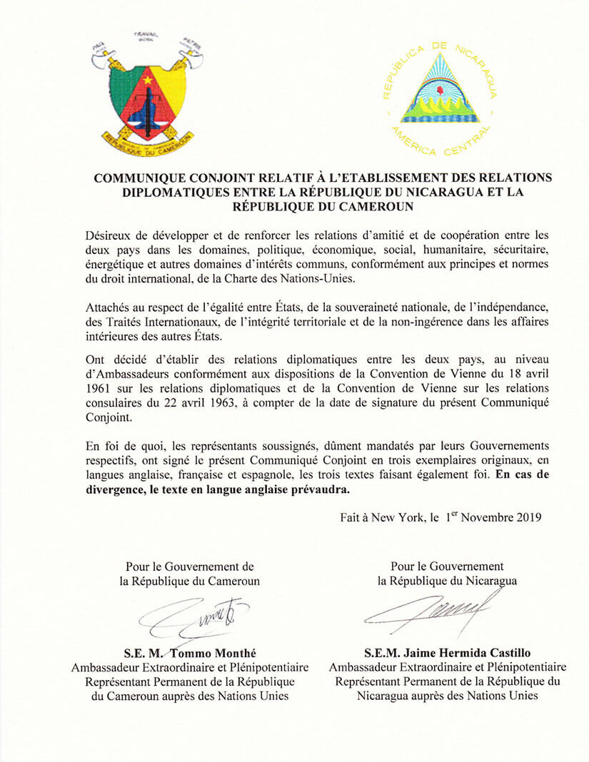 nicaragua-relaciones-diplomaticas-camerun