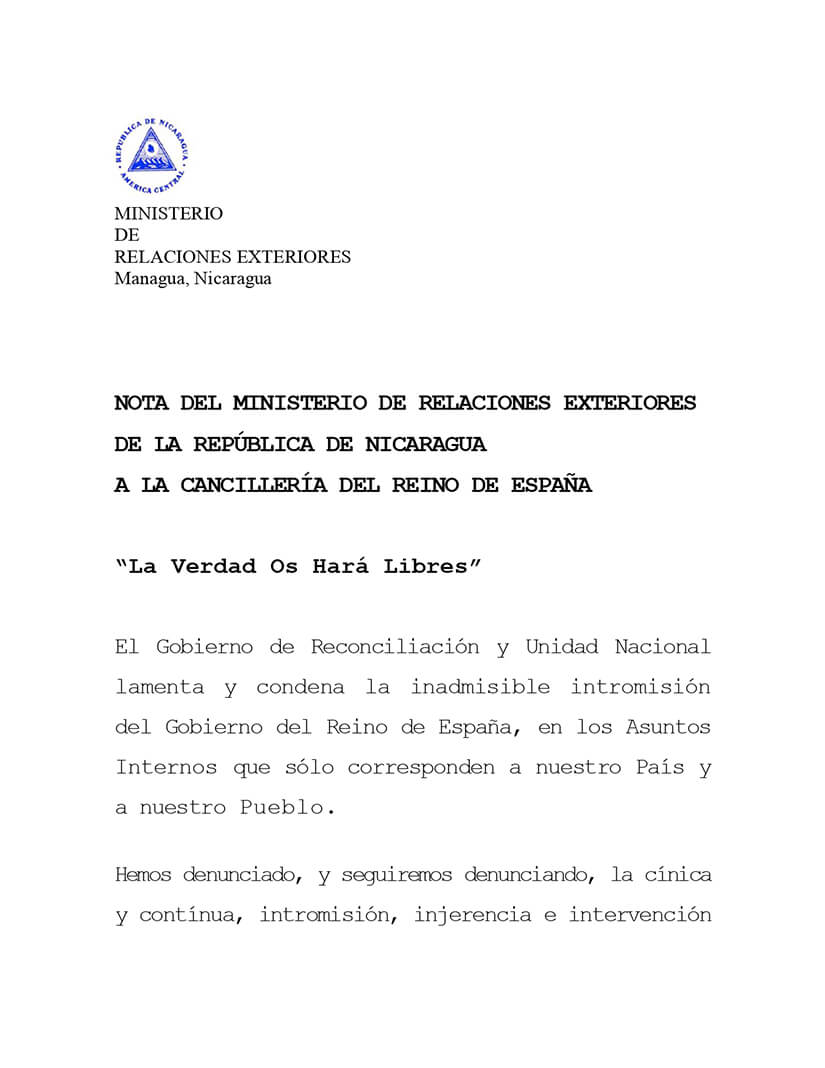nota-minrex-nicaragua-espana